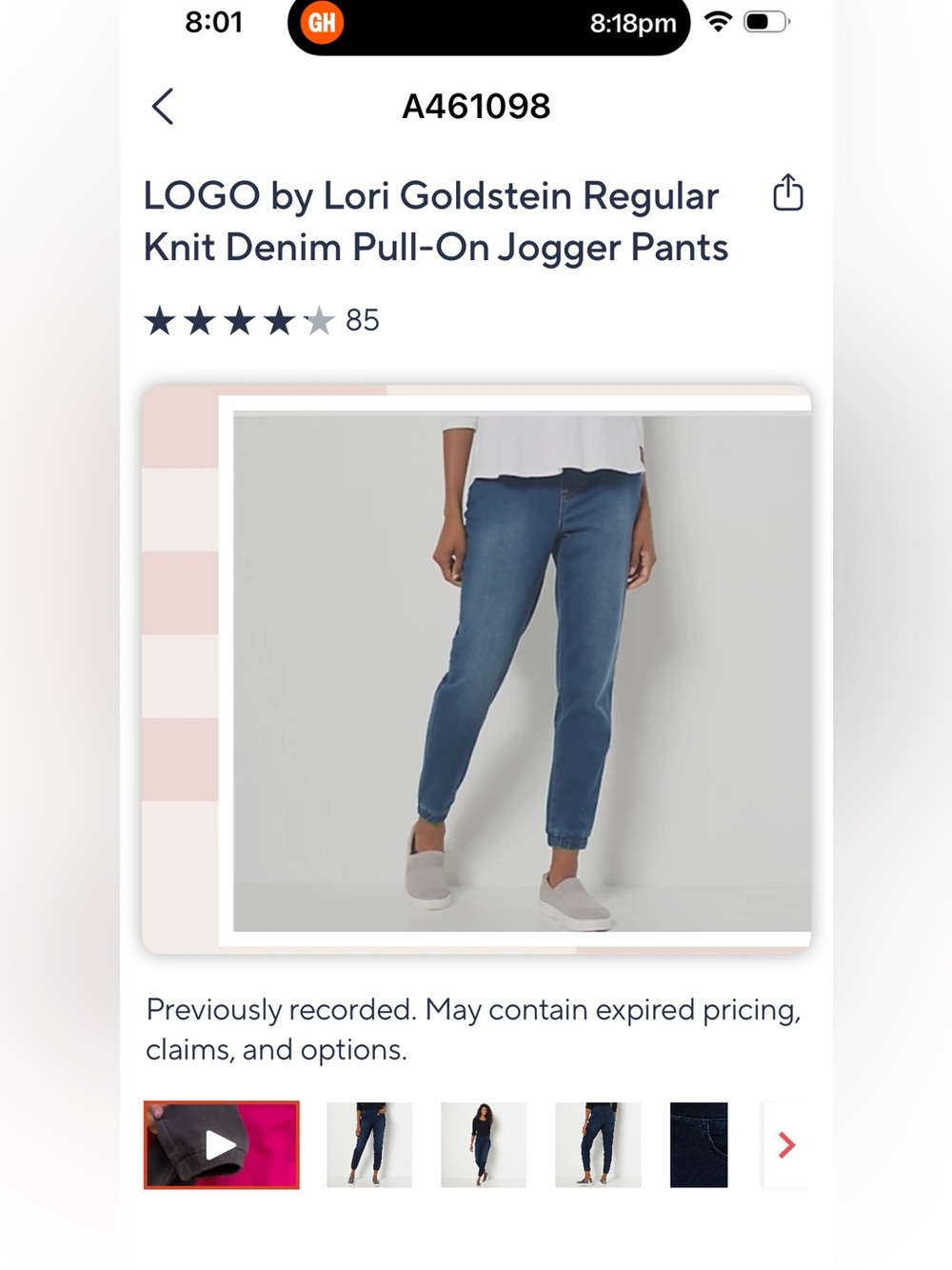 LOGO Lori Goldstein pull-on elastic waist jogger jeggings in washed black - Picture 7 of 10